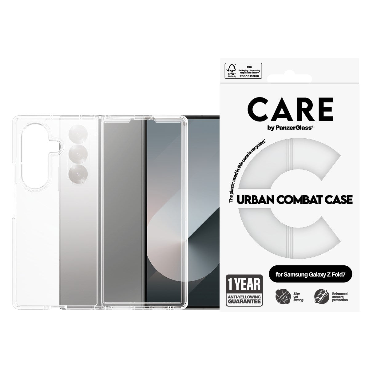 CARE by PanzerGlass® Urban Combat Case Transparent Samsung Galaxy Z Fold7